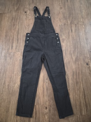 Topshop moto black dungarees - black,