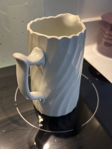 Antique white fluted jug - fluted,