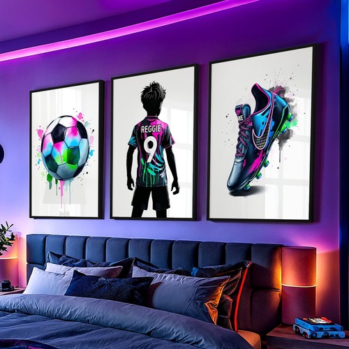 Personalised football prints - personalised,