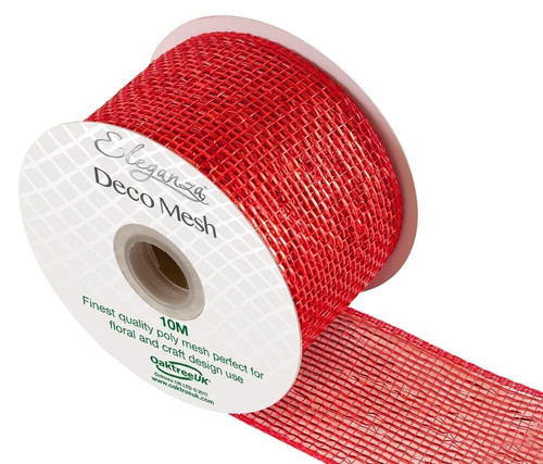 Eleganza red deco mesh - eleganza, ribbon
