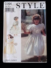 STYLE PATTERN - 2264 GIRLS' BRIDESMAID DRESS FLOWER GIRL V-COLLAR SASH 3-8 UNCUT