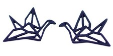 black origami crane earrings