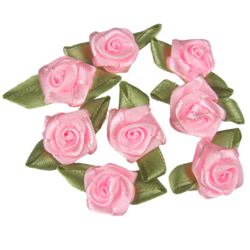 Rose buds satin ribbon - rose,