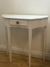 Vintage White Console Table  Like Queen Anne Style Piece, Single Drawer.
