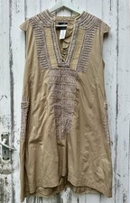 By Malene Birger Indoux Embellished Tunic Dress – Size 40 – Beige Gold Metallic