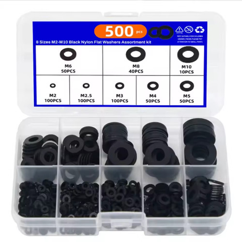 500pcs flat washers nylon - flat,