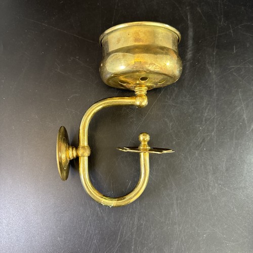 Vintage brass wall mounted cup - mounted,