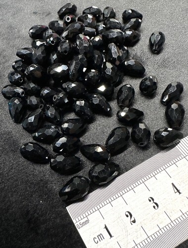 12mm jet black - jet, faceted