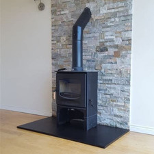 Quality Black Riven Slate Hearths Log Burner 1200x900 20mm