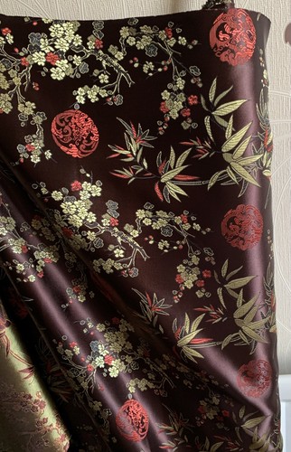 Meter dark brown gold floral - dark,