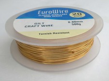 copper wire gold coloured 0.6mm 22 gauge 500grams - 198m - jewellery making