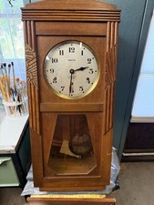 ANTIQUE ART DECO FRENCH German WALL CLOCK VEDETTE .WESTMINSTER CHIME - WORKING