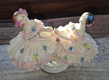 Vintage Dresden Lace Twin