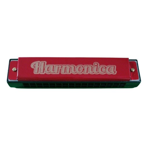 Red harmonica musical - harmonica,
