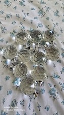 10 x CLEAR CRYSTAL DIAMOND GLASS DOOR KNOBS CUPBOARD DRAWER FURNITURE 