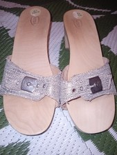 Scholl Gold Wooden Clogs