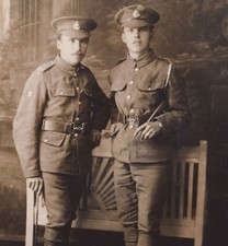 WW1 British Soldiers RPPC Photo Military Drews Studios Bury St Edmunds Suffolk