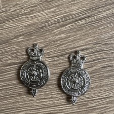 Set of 2 OBSOLETE LANCASHIRE CONSTABULARY POLICE COLLAR BADGES