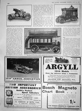 Old Print 1910 Motor Car Morgan Ardath Tobacco Bus Daimler Arrol-Johnson 20th