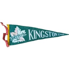 1940's Kingston 19" Pennant Native American Maple Leaf Ontario Canada 