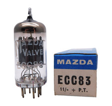 Mazda England ECC83 12AX7 Short Plate Valve Tube NOS Boxed (V13)