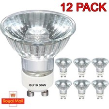 12 Pack 50w GU10 Long Life Halogen Reflector Lamp Dimmable Spot Light Bulb