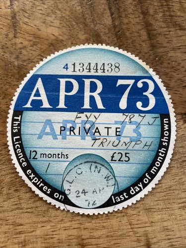 Old vintage tax disc april - vintage,