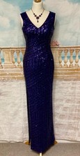 Dress 6 Purple Sequin Quiz Ballgown Prom Long Stretch Evening Gatsby Deco Cruise
