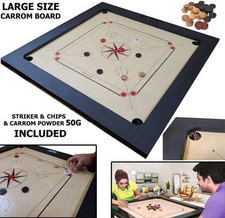 Large Carrom Board Game PREMIUM QUALITY Size 81cm x 81cm With Striker and Coins