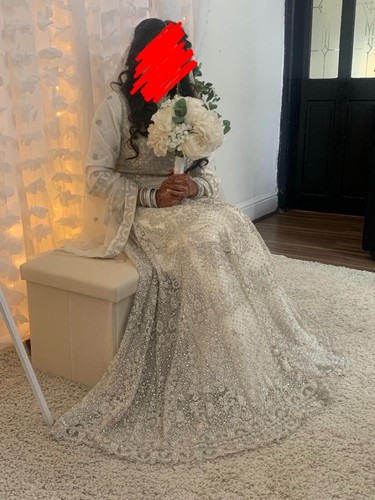 White lehenga asian pakistani - asian,