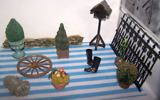 DOLLS HOUSE, GARDEN, BUNDLE, 12TH, CLEARANCE,  WALL, TREES, RAILINGS, FOUNTAIN