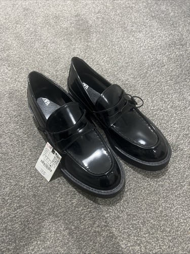 Zara black leather studded - zara,