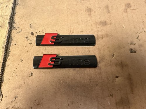 Audi line 2pcs metal logo - s, 3d