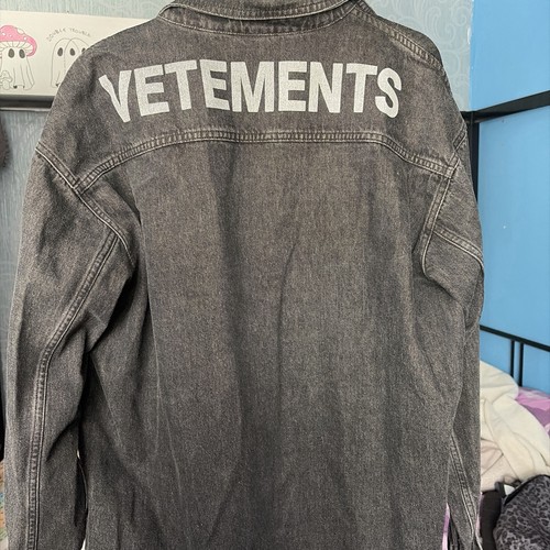 Vetements grey denim jacket - vetements,