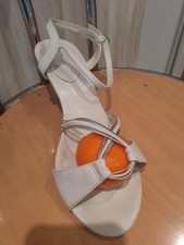Bhs Silver And White Sandal Size 5