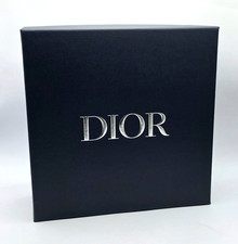 ? Dior Empty Blue Textured Large Gift Box With Tissue Paper & Branded Shred