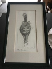 Framed cat print - Bob Bowdige - Well balanced cat