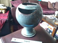 Bolingey Pottery, Perranporth, Cornwall Blue/Grey Smiling Vase. 17cm Tall.