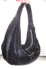 Vintage Warehouse Black Chain Mail Clutch, Underarm Shoulder Evening Bag Small
