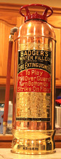 Antique Vintage "BADGER'S" Copper Brass Fire Extinguisher-Polished Restored