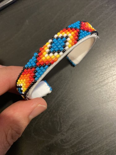 Navajo leather beaded women - beaded,