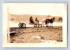 Vintage Photograph Horse Drawn Road Grader Equipment Wagon Industrial