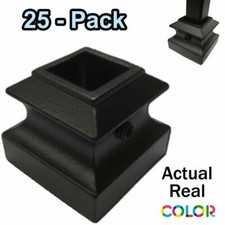Flat Shoes for 1/2" Stair Metal Balusters (25-Pack) With Screw (Satin Black)