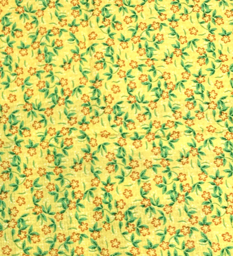 Bright yellow green floral - green,