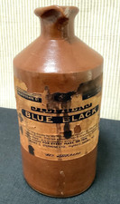 Antique Vintage Stephens Blue Black Ink Stoneware Bottle