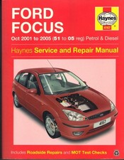 FORD FOCUS,LX,ZETEC,FLIGHT,GHIA X,EDGE,SPORT,TDDi.TDCi,HAYNES MANUAL 2001-2005