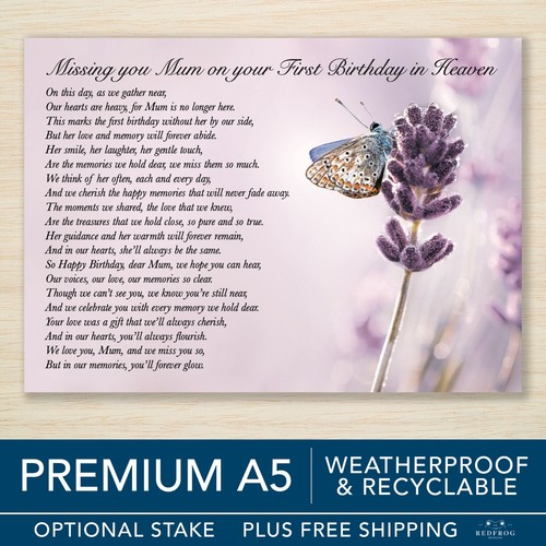 Mum first birthday memorial - first,