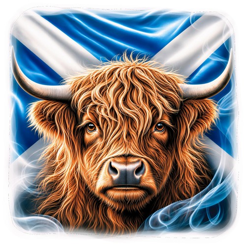 Highland cow scotland flag - highland,