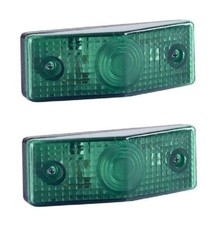 2x 12-24V Green Side Position Marker Lights w/ Bulb Truck Trailer Lorry Chassis