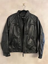 Mens Biker Jacket Real Leather Infinity London Quilted Size XL - New RRP = £159